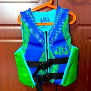Full Throttle - Youth Swim/ Life Vest - 50-90 lbs - Blue & Green - Like New